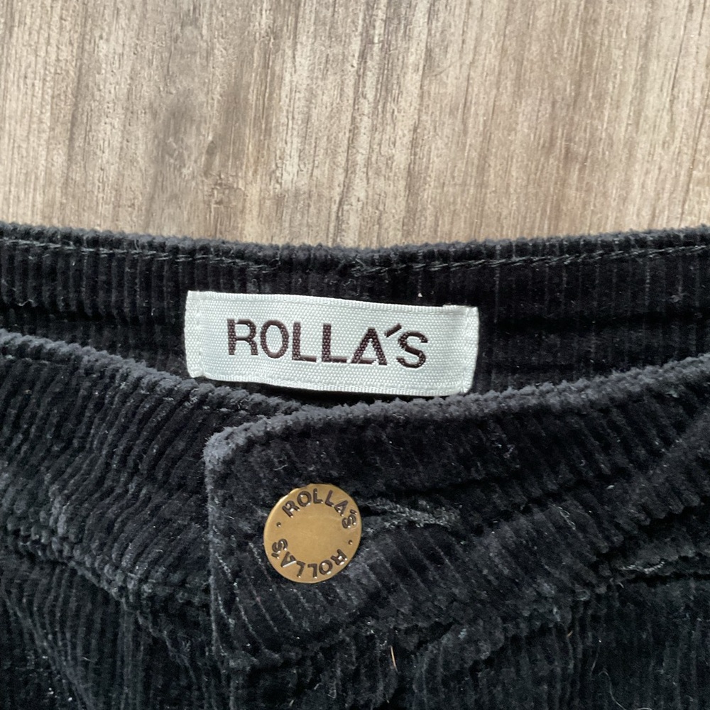 Rolla's High Rise Original Straight Comfort Jet Black corduroy Women's Size 32 - Picture 4 of 7